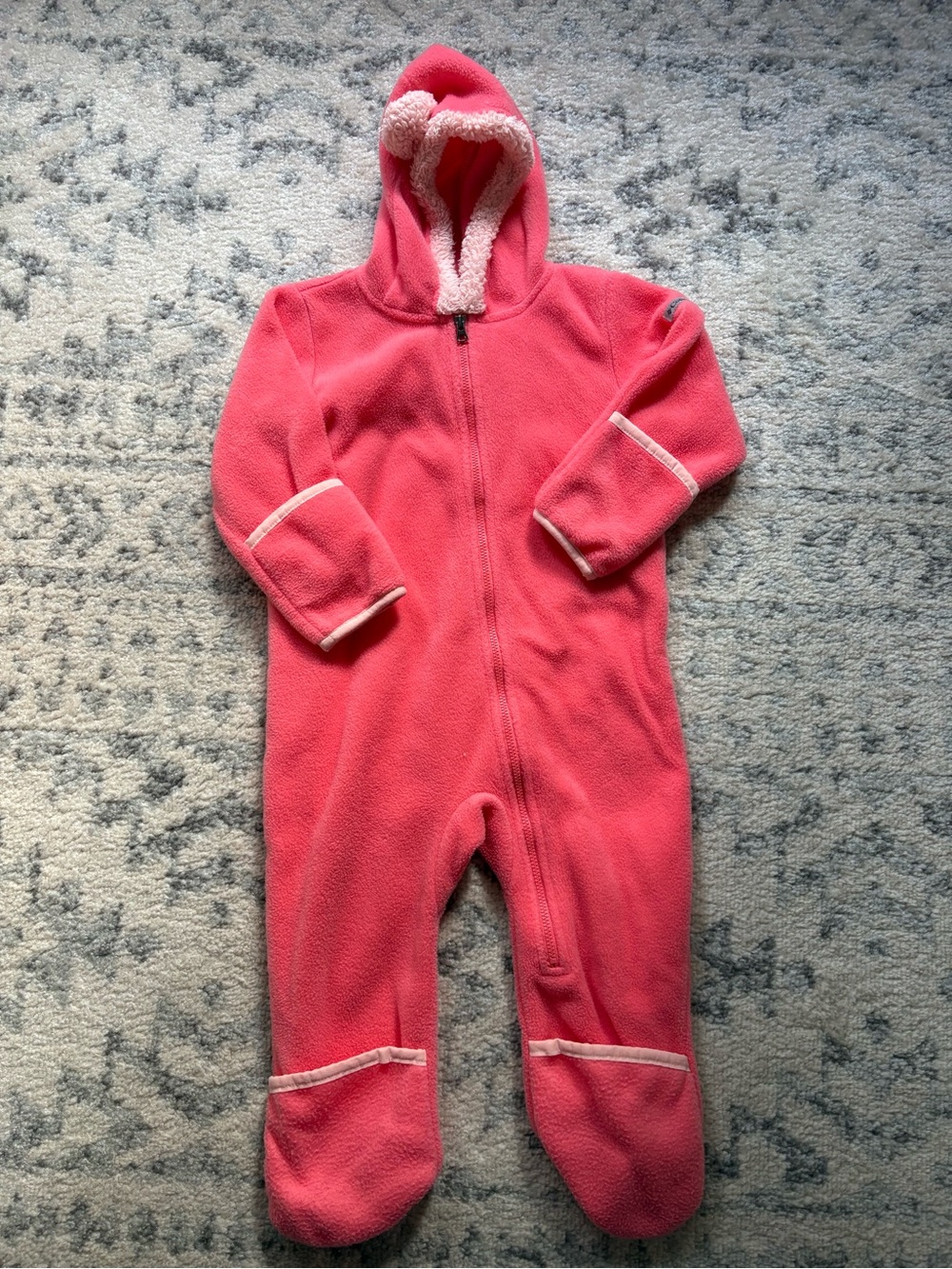 Columbia Pink Hooded Fleece Footed One-Piece